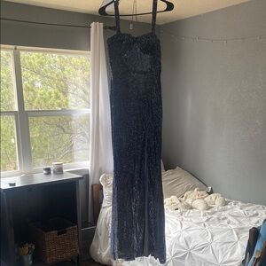 Sparkling Blue Sequin Gown